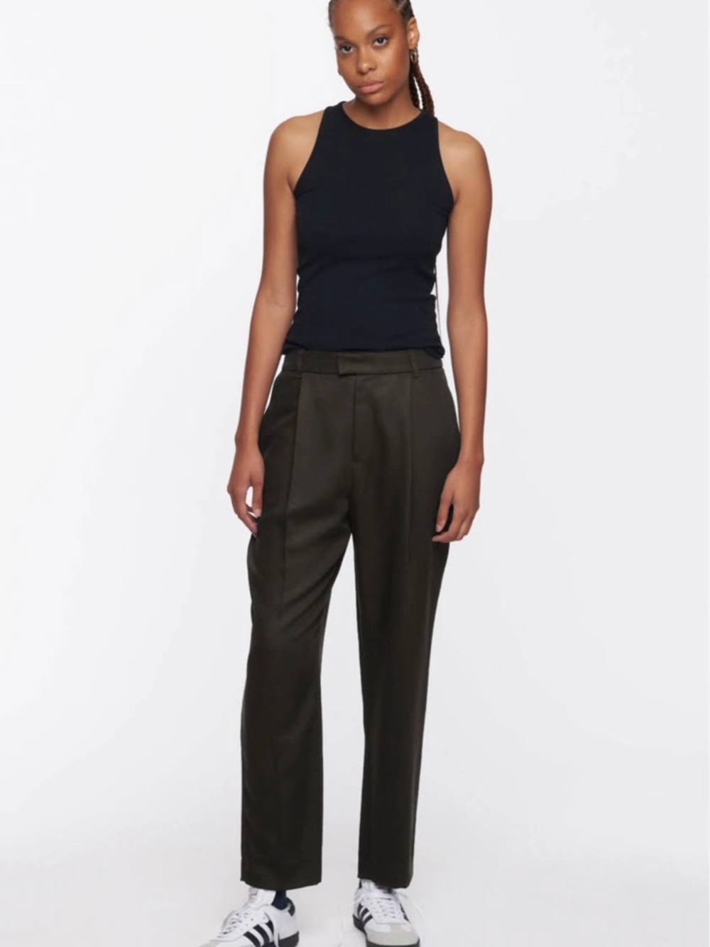KOTN Black Tank with Olive Trousers